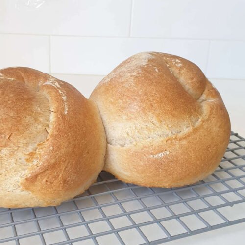 closeup of two loaves baked together - Kantonsbrot by BREADISTA