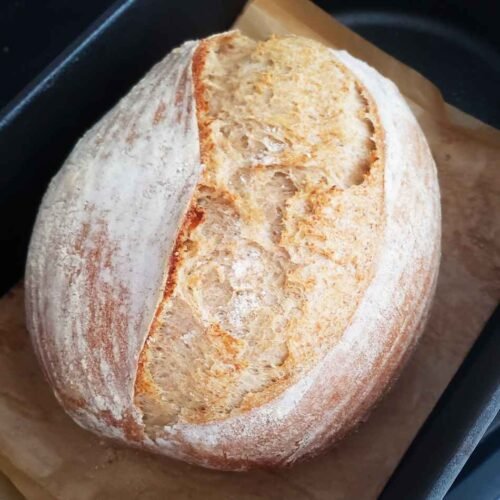 Closeup - baked rustic loaf - by BREADISTA made with WURZELBROT bread mix