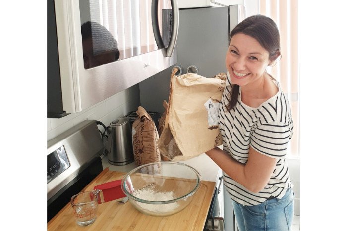 Tanja in her testkitchen - Founder and CEO BREADISTA artisan bread mixes