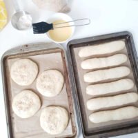 raw and shaped Einback buns, long and round - BREADISTA
