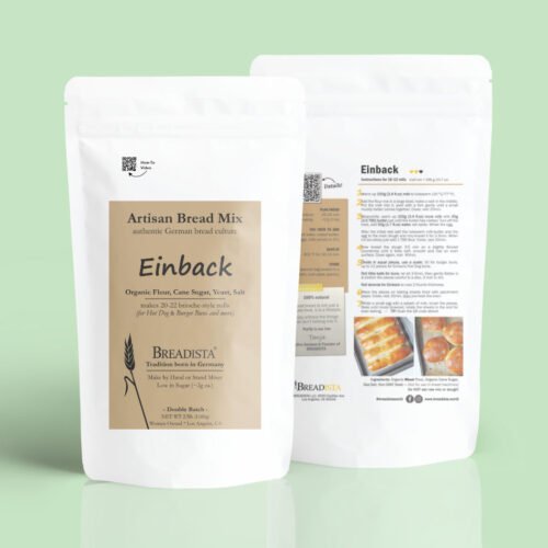 Product - Einback Bread Mix in white pouch with instructions on the back by BREADISTA