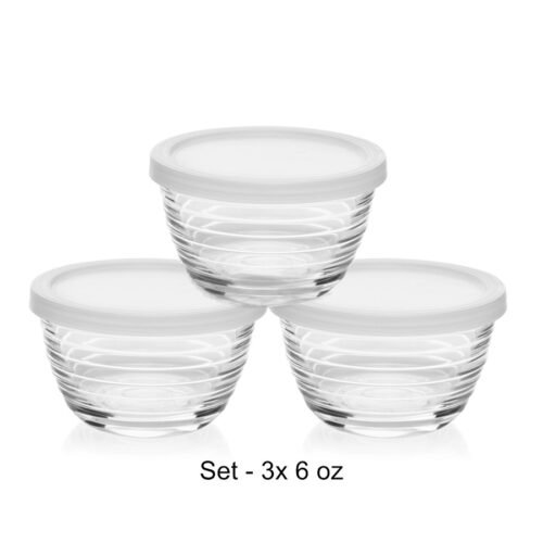 Clearance - set of 3 6oz glass jars with lid