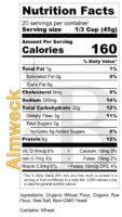 Nutrition Label - BREADISTA's Almweck bread mix