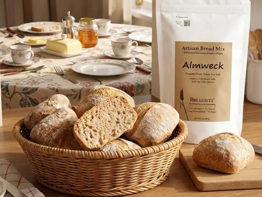 Almweck bread mix, baked rolls