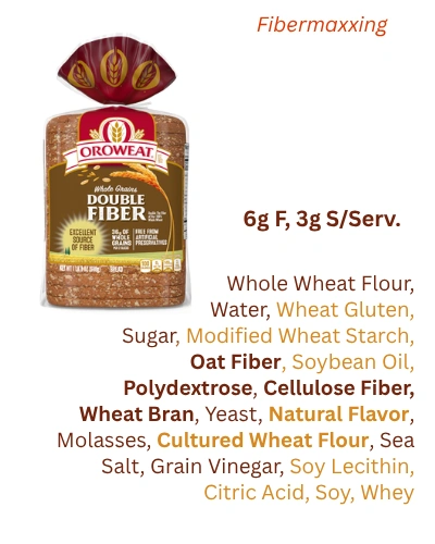 Fibermaxxing - example store-bought bread 1