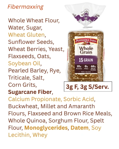 Fibermaxxing - example store-bought bread 2