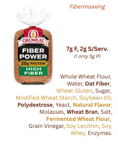 Fibermaxxing - example store-bought bread 3