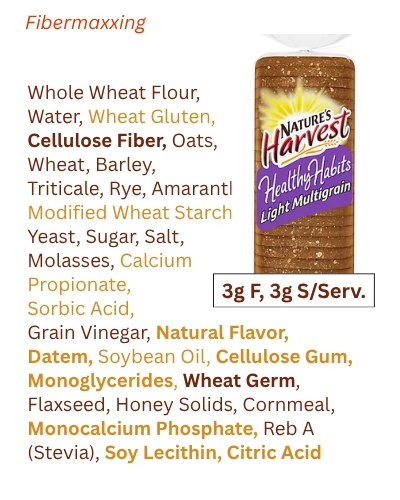 Fibermaxxing - example store-bought bread 4