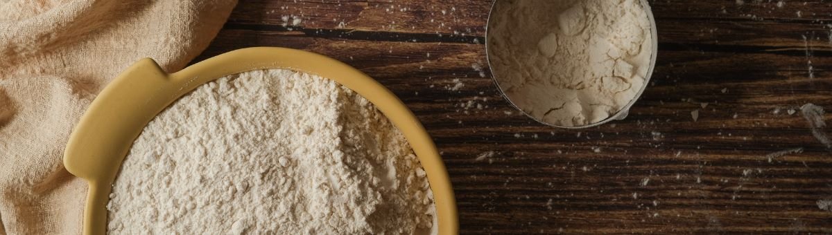 Post Header Image - Cultured Wheat Flour in bowl on wooden table